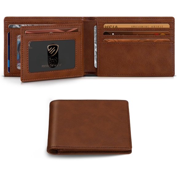 Wallet for Men Bifold RFID Blocking Wallets with 2 ID Window 14 Card Holders 1 pocket 1 Box