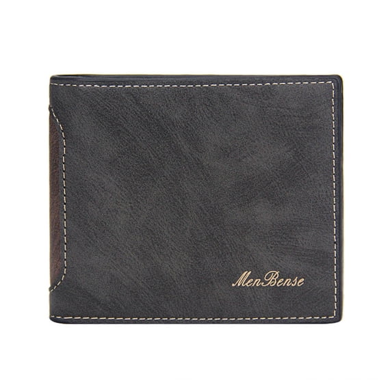 Wallet for Men Bifold Vintage Matte Leather Multiple Card Slots ID Window Slim Lightweight Business Casual Daily Use