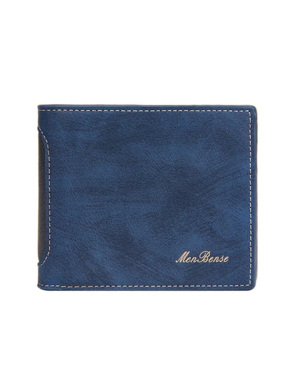 Wallet for Men Bifold Vintage Matte Leather Multiple Card Slots ID Window Slim Lightweight Business Casual Daily Use