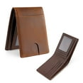 thumbnail image 1 of Wallet for Men,Crazy Horse Hide RFID Blocking Slim Minimalist Wallet with 8 Card Holders 1 ID Window 1 Cash Pockets, 1 of 10