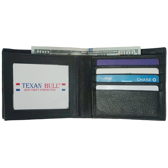 Wallet for Men-Genuine Leather RFID Blocking Bifold Wallet With ID Window