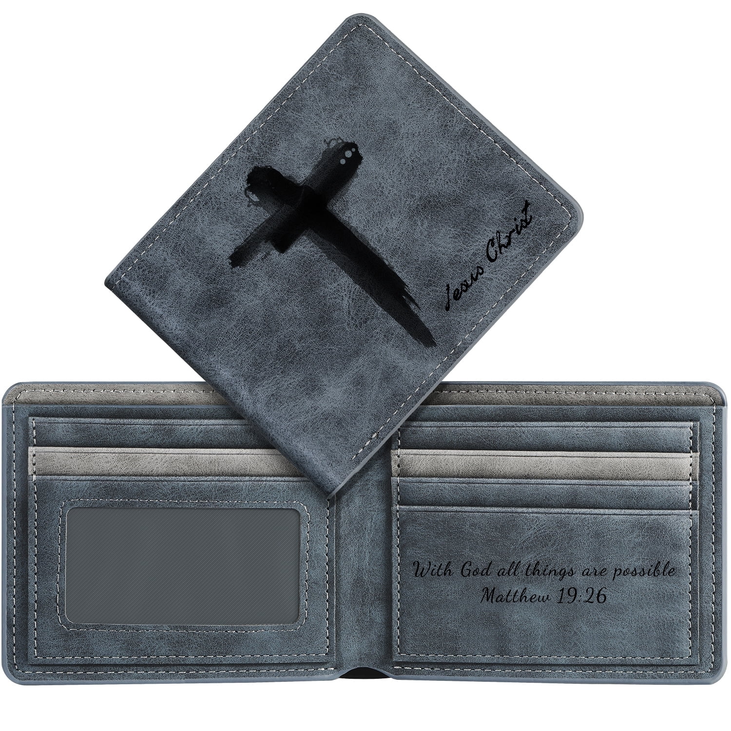 Cross Men's PU Leather Wallet,RFID Blocking Bifold Wallets with ID