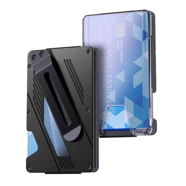 Slim Metal RFID Blocking Wallet – Minimalist Aluminum Card Holder With Money Clip For Men