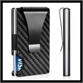 thumbnail image 1 of Wallet for Men, Slim Minimalist Money Clip Wallet -  Carbon Fiber Front Pocket, RFID Blocking Metal Wallet., 1 of 6
