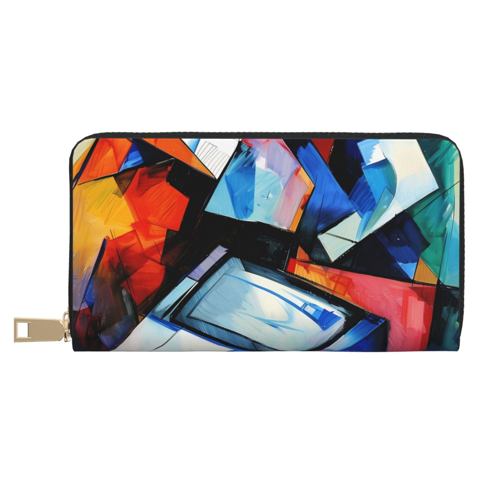Wallet for Men Women - Abstract Cubist Printer Long Slim Card Holder ...