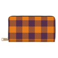 thumbnail image 1 of Wallet for Men Women - Fall Buffalo Plaid Long Slim Card Holder Large Capacity Zip Coin Purse Travel Minimalist Wallet Women and Men, 1 of 7