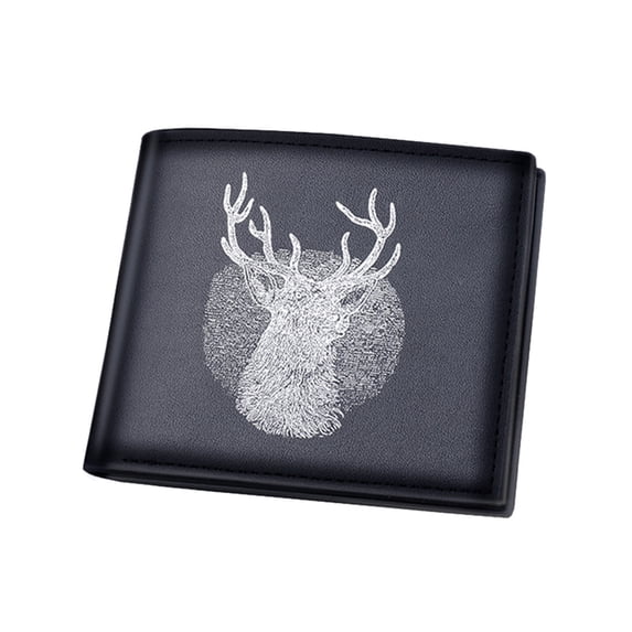 Wallet for Men and Women Bifold Deer Head Print Multiple Card Slots Slim Lightweight Casual Daily Use