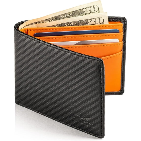 Wallet for Men's - Vintage Leather Slim Bifold RFID Blocking Packed in Stylish Gift Box