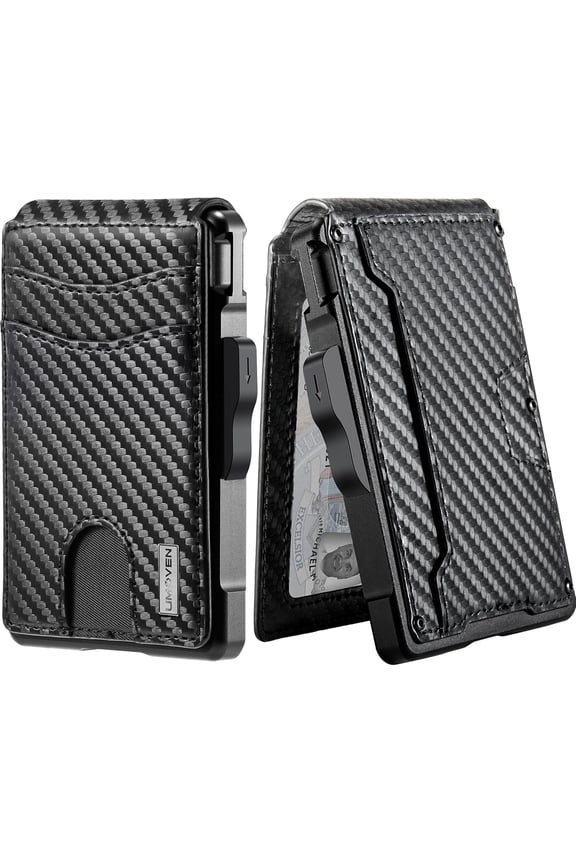 Wallet for Men - with Money Clip Slim Leather Slots Credit Card Holder RFID Blocking Bifold Minimalist Wallet (Money Clip Inside)