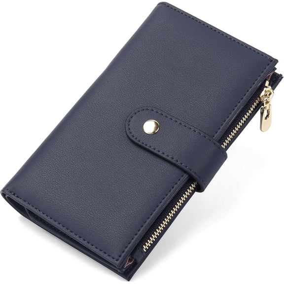 Wallet for Women  Blocking Leather Trifold Clutch Wallet Credit Card Holder Ladies Travel Wallet Purse with Pen Holder