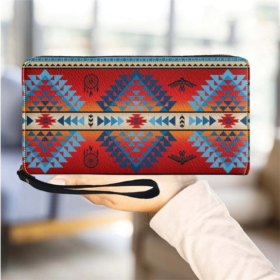 Wallet for Women Designer New Tribal Pattern Wristlet Bags Female Multifunction Coin Bag cartera mujer marca lujo