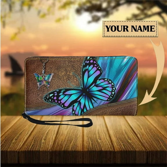 Wallet for Women Leather Purse Cute Butterfly Animal Pattern Female Purses Zipper Multifunction Long Clutch Portemonnaie