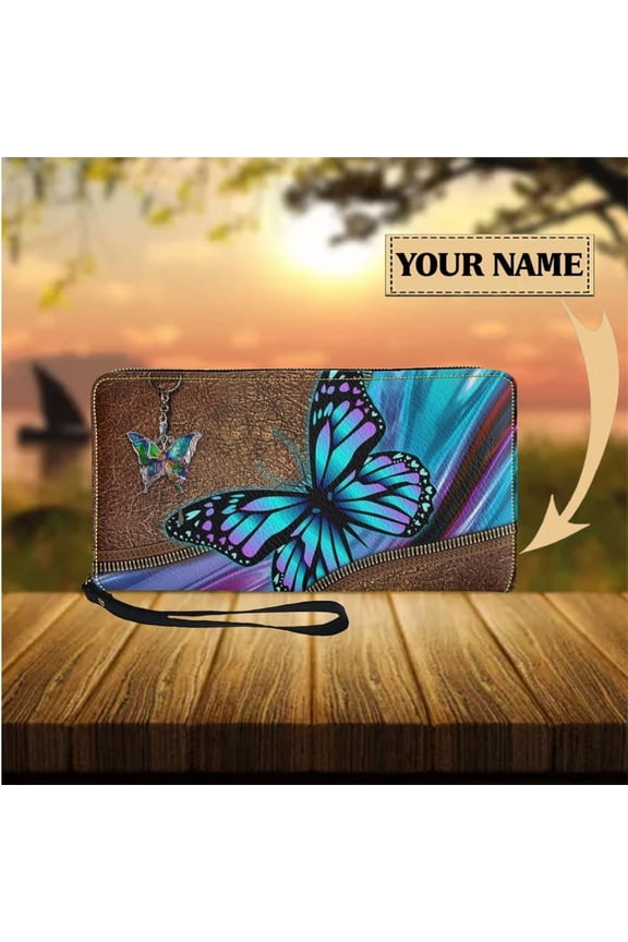 Wallet for Women Leather Purse Cute Butterfly Animal Pattern Female Purses Zipper Multifunction Long Clutch Portemonnaie