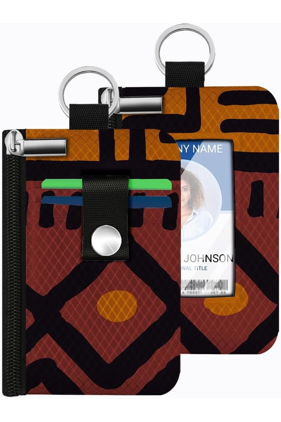 Wallet for Women Mini Zip Card Case with Clear ID Window Zipper Purse Lightweight Portable Wallet RFID Blocking Card Case Card Holder for Women