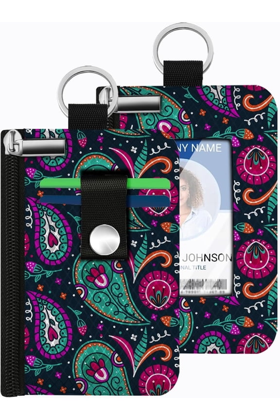 Wallet for Women Mini Zip Card Case with Clear ID Window Zipper  Purse Lightweight Portable  Wallet RFID Blocking Card Case Card Holder for Women