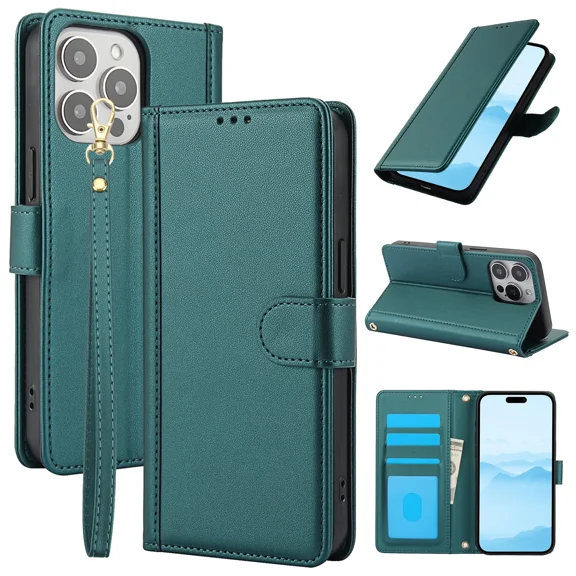 Wallet phone protective case with card slot, suitable for Redmi Note 9S 4G PU leather flip cover bracket protective case with hanging rope