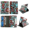 thumbnail image 1 of Wallet style folio for Visual Land Prestige 10D tablet case 10 inch Slim fit standing protective rotating for 10" universal carrying cases 10.1 PU leather cash Pocket cover Aqua Paisley, 1 of 2