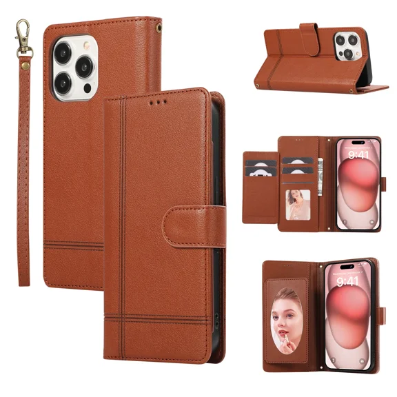 Wallet style phone case, cross shaped surface, mirror flip card holder holder phone case, suitable for Google 8 phone case