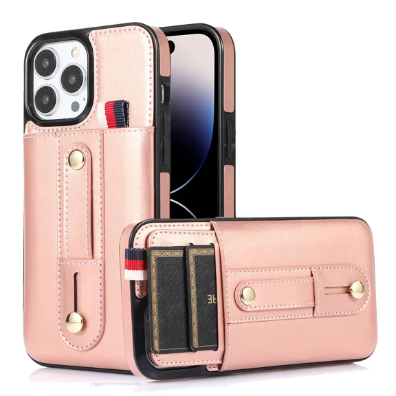 Wallet style phone case suitable for Samsung NOTE10 PLUS phone case with card clip, adjustable anti slip finger clip ring, scratch resistant leather protective cover