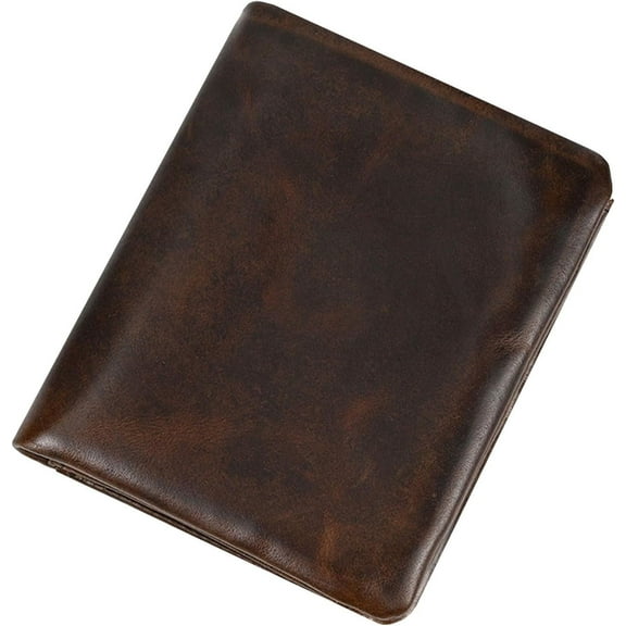 Wallets Men small Genuine Leather Bifold Slim RFID Blocking Wallet Credit Card Holder for Men(Brown)