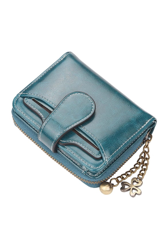 Wallets With Zipper Shaped Metal Buckle Heart Shaped Chain Compact And Portable (Brown) Men S Wallets Leather Simply Wallet Wrist Phone Wallet Gentleman Way Wallet Rigid Wallet Womens Small Wallet