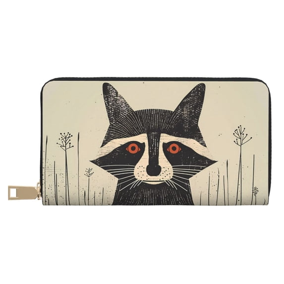 Wallets for Men With Money Clip, Retro Raccoon Graphic Print Mens Wallet With Credit Card Holder Gifts for Men