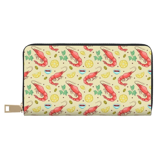 Wallets for Men With Money Clip, Shrimp Lemons Yellow Mens Wallet With
