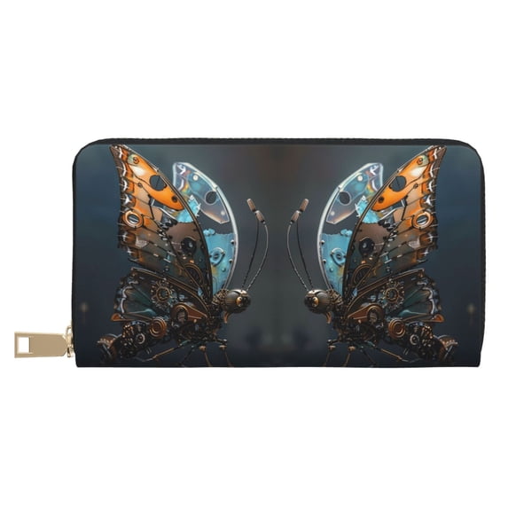 Wallets for Men With Money Clip, Steampunk Mechanical Butterfly Mens Wallet With Credit Card Holder Gifts for Men