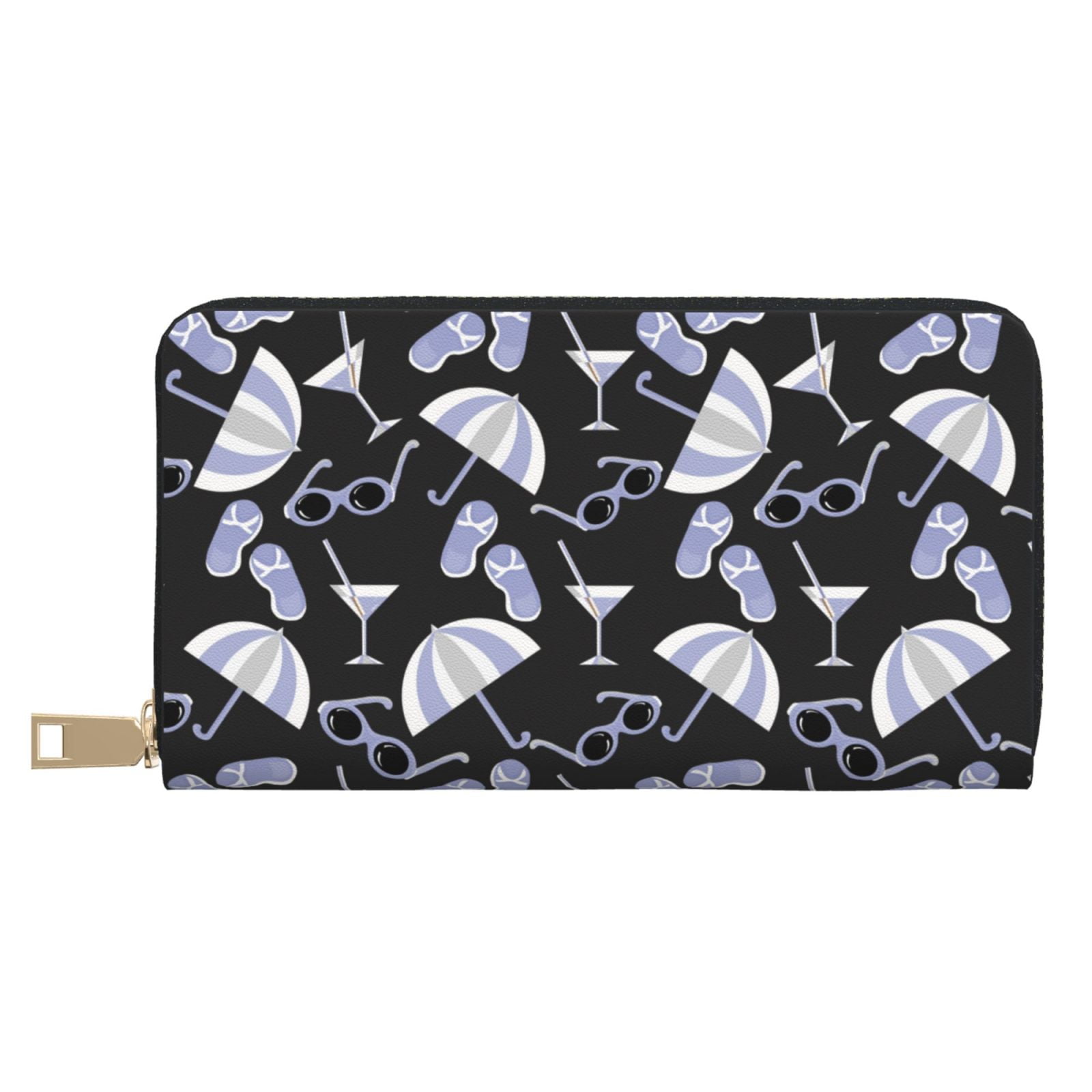 Wallets for Men With Money Clip, beach stuff pattern Mens Wallet With ...