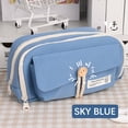thumbnail image 1 of Wallets for Women Clearance Student Zipper Large Capacity Pencil Case Button Pen Bag With Large Capacity Student Canvas Stationery Bag, 1 of 5