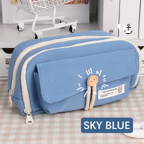 Wallets for Women Clearance Student Zipper Large Capacity Pencil Case Button Pen Bag With Large Capacity Student Canvas Stationery Bag