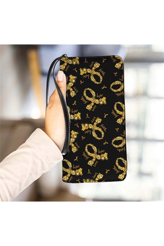 Wallets for Women Faith Hope Love Awareness Print Multi Leather Wallet Brand Design Teenagers Portable Premium Card Holder Bags