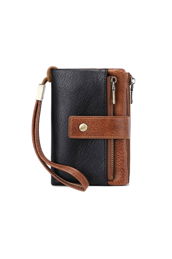 Wallets for Women Leather Clutches Wallet with Rfids Blocking Trifold Credit Card Holder with Clear Window Ladies Wallet