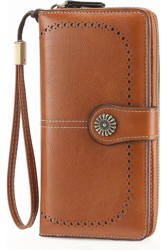 Wallets for Women Leather Credit Card Holder Holder Bifold Wristlet Clutch Wallet