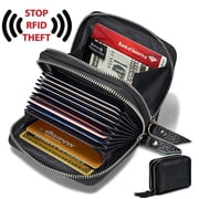 Wallets for Women, RFID Blocking Womens Credit Card Holder, Genuine Leather Purse