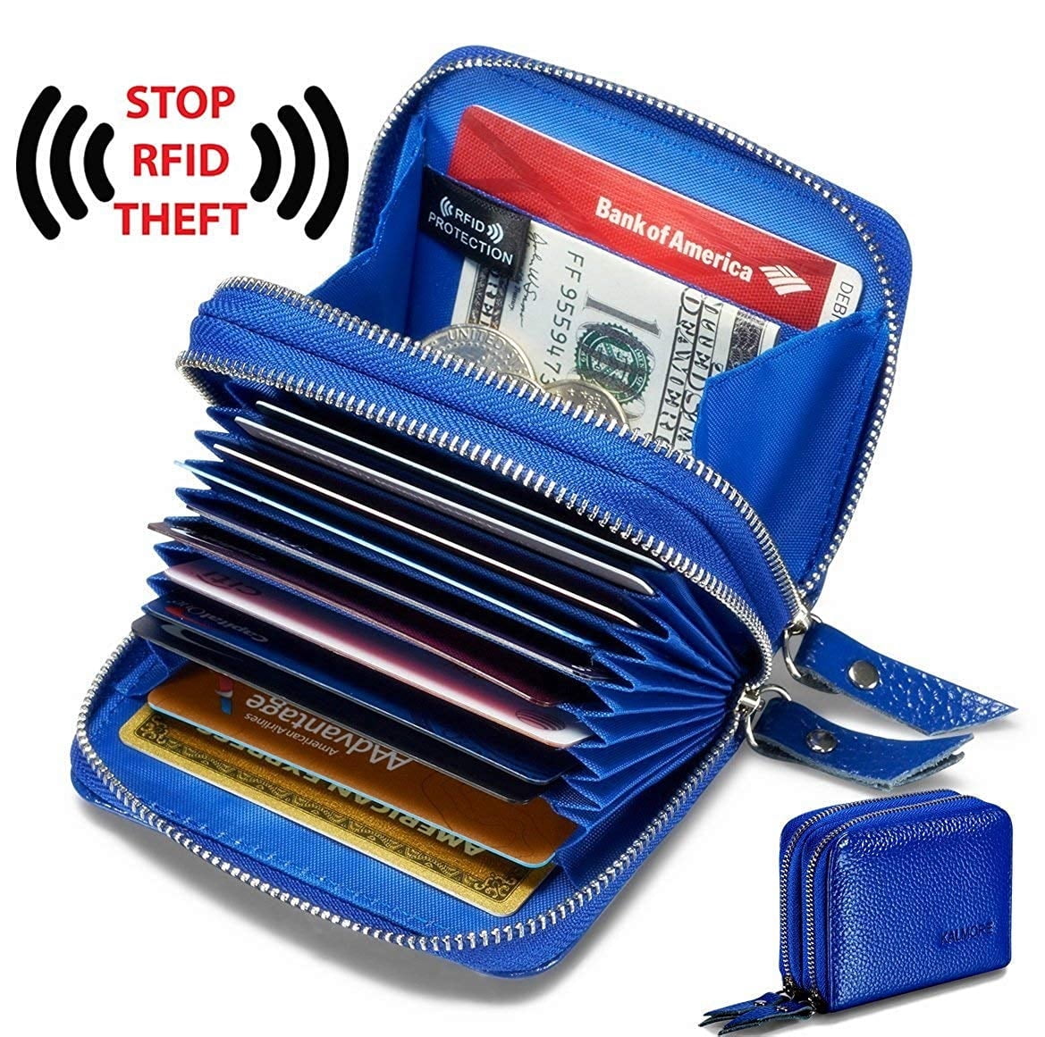 KALMORE Wallets for Women, RFID Blocking Genuine Leather Purse ...