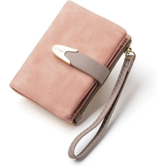 Wallets for Women Rfid Small Compact Bifold short Wallet,Ladies Wristlet Zipper Coin Purse