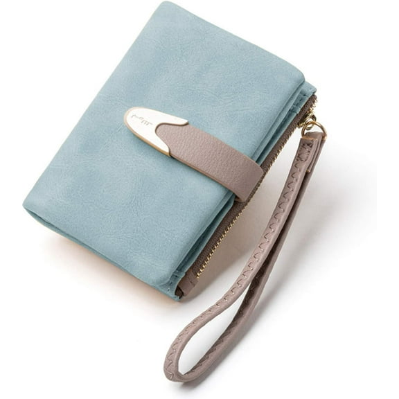 Wallets for Women Rfid Small Compact Bifold short Wallet,Ladies Wristlet Zipper Coin Purse
