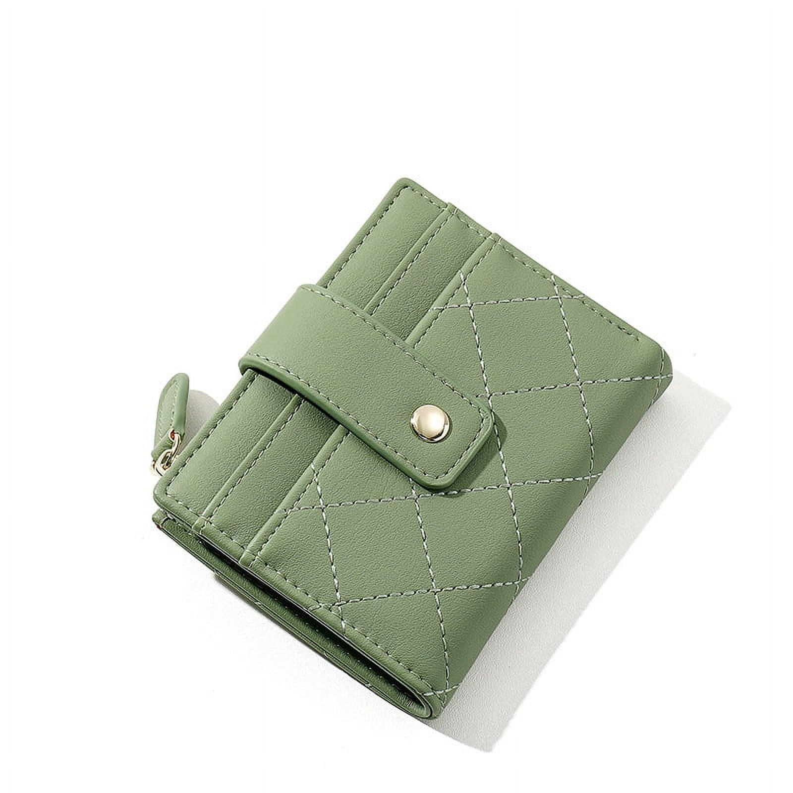 Women'S Short Small Money Purse Wallet Korean Ladies Pu Leather Folding  Coin Card Holder Solid Color Cute Card Case Girl Gifts
