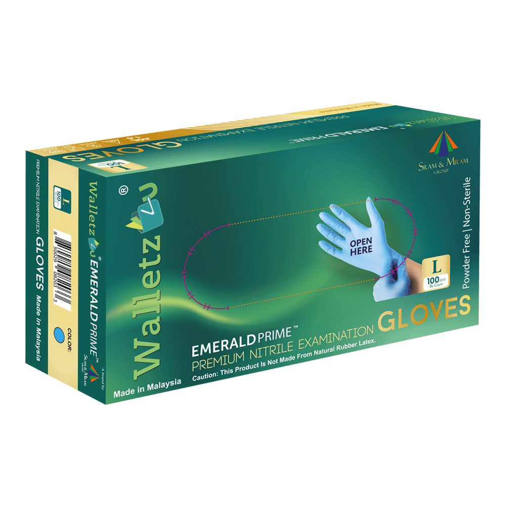 Walletz4U Emerald Prime Nitrile Gloves 1000 Pcs Small