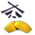 thumbnail image 1 of Walleva 24K Gold Polarized Lenses And Black Rubber Kit For Oakley Flak Jacket Sunglasses, 1 of 5