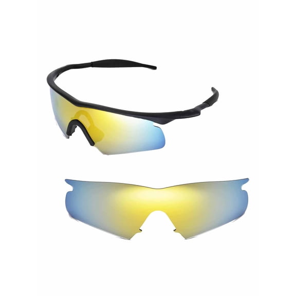 Walleva 24K Gold Polarized Replacement Lenses For Oakley M Frame Hybrid Sunglasses