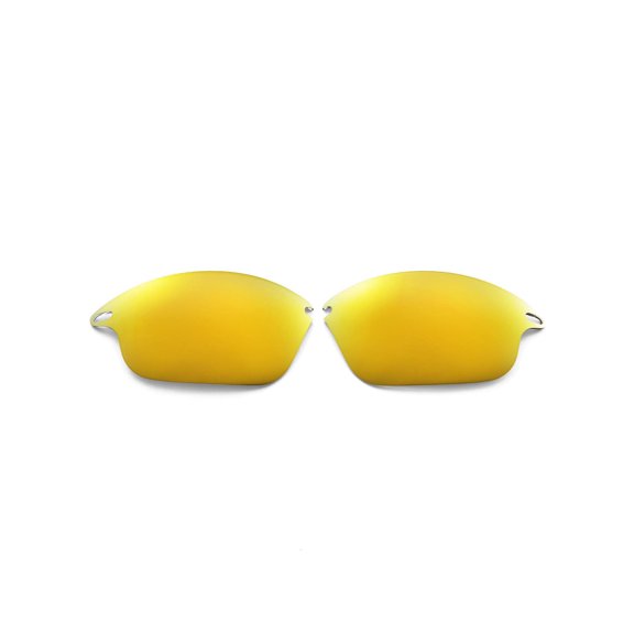 Walleva 24K Gold Polarized Replacement Lenses for Oakley Fast Jacket OO9097 Sunglasses