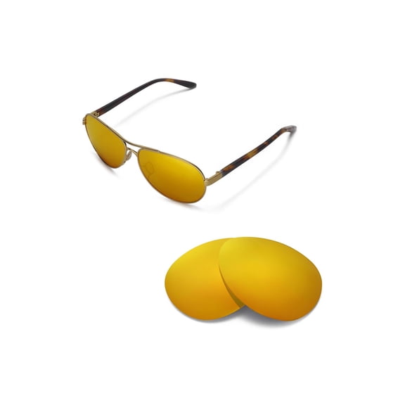 Walleva 24K Gold Polarized Replacement Lenses for Oakley Feedback Sunglasses