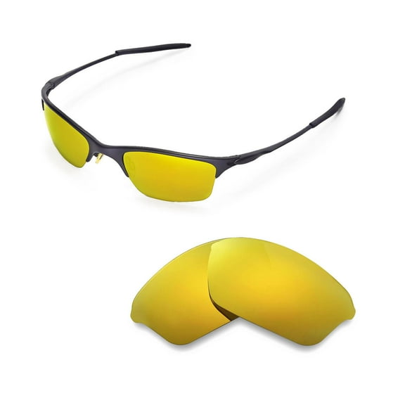 Walleva 24K Gold Polarized Replacement Lenses for Oakley Half Wire XL Sunglasses
