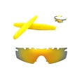 thumbnail image 1 of Walleva 24K Gold Polarized Vented Replacement Lenses And Yellow Earsocks For Oakley M Frame Strike Sunglasses, 1 of 5