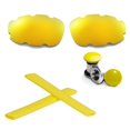 thumbnail image 1 of Walleva 24K Gold Polarized Vented Replacement Lenses + Yellow Earsock + Yellow Bolts For Oakley Split Jacket Sunglasses, 1 of 7