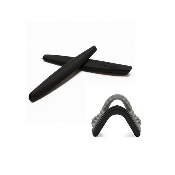 Walleva Black Earsocks with Grey Nosepad for Oakley M Frame Series Sunglasses