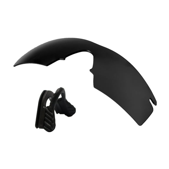 Walleva Black Mr. Shield Polarized Replacement Lenses And Black Nosepad For Oakley M Frame Strike Sunglasses