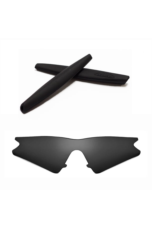 Black Polarized Lenses And Black Earsocks For Oakley M Frame Sweep Sunglasses